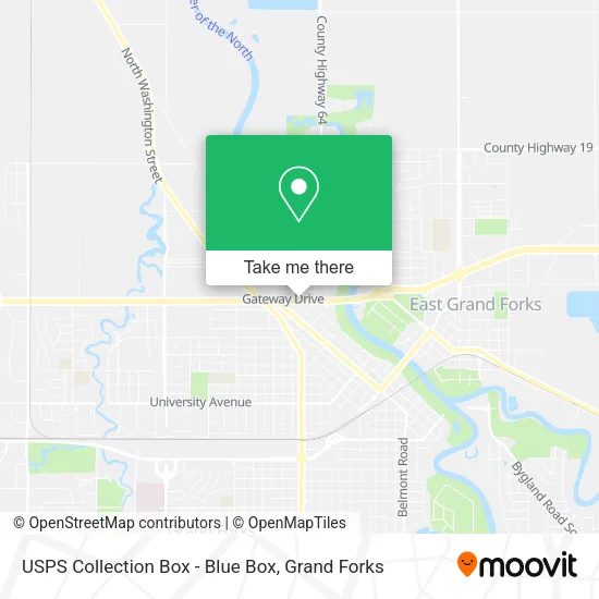 USPS Collection Box - Blue Box map