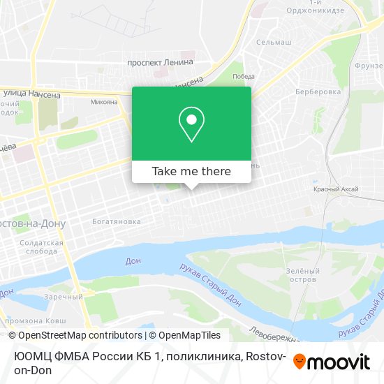 ЮОМЦ ФМБА России КБ 1, поликлиника map