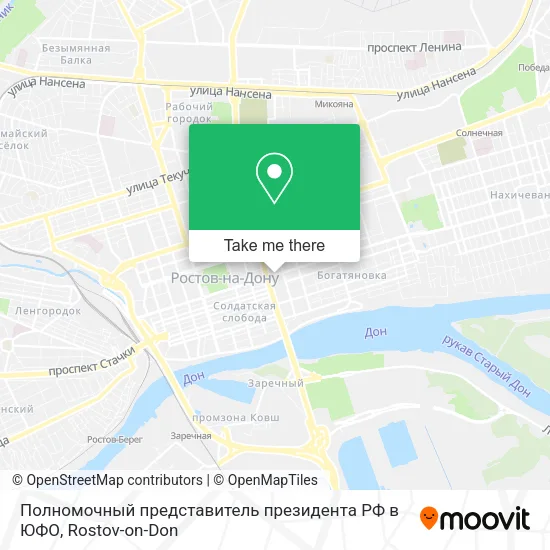 Полномочный представитель президента РФ в ЮФО map