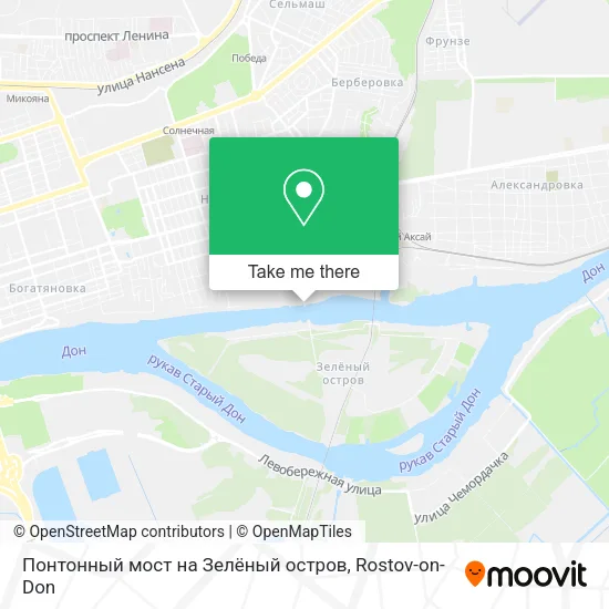 Понтонный мост на Зелёный остров map