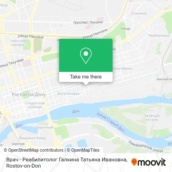 Врач - Реабилитолог Галкина Татьяна Ивановна map