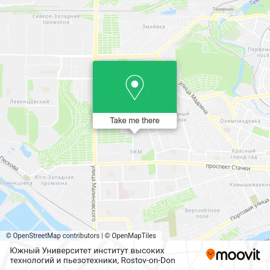Южный Университет институт высоких технологий и пьезотехники map