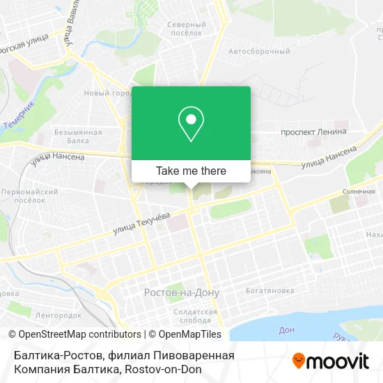 Балтика-Ростов, филиал Пивоваренная Компания Балтика map