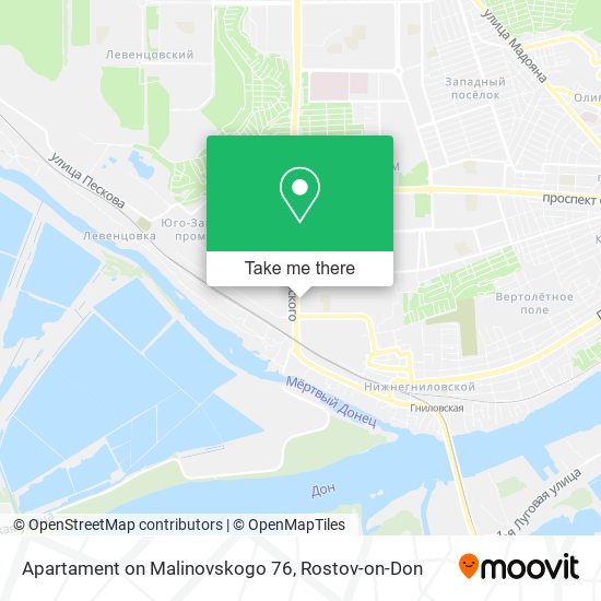 Apartament on Malinovskogo 76 map