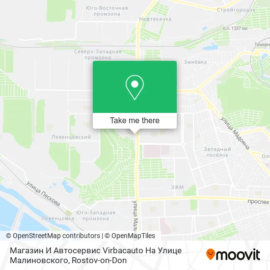Магазин И Автосервис Virbacauto На Улице Малиновского map