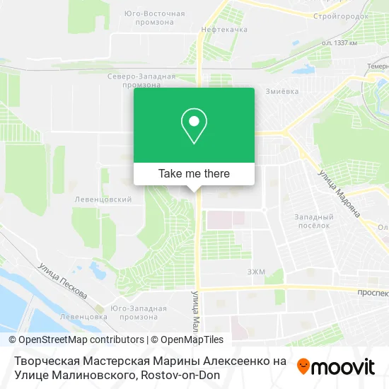 Творческая Мастерская Марины Алексеенко на Улице Малиновского map