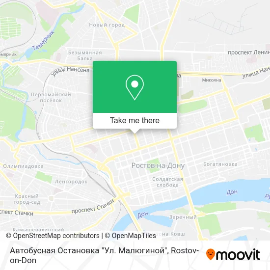 Автобусная Остановка "Ул. Малюгиной" map