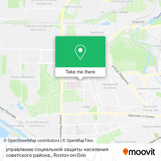 управление социальной защиты населения советского района. map