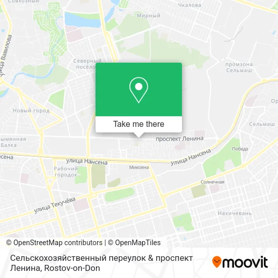 Сельскохозяйственный переулок & проспект Ленина map