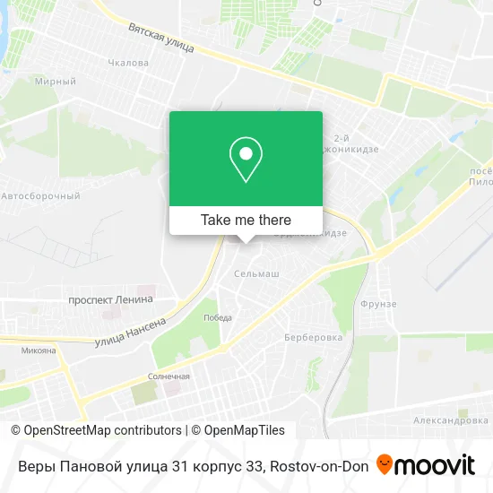 Веры Пановой улица 31 корпус 33 map