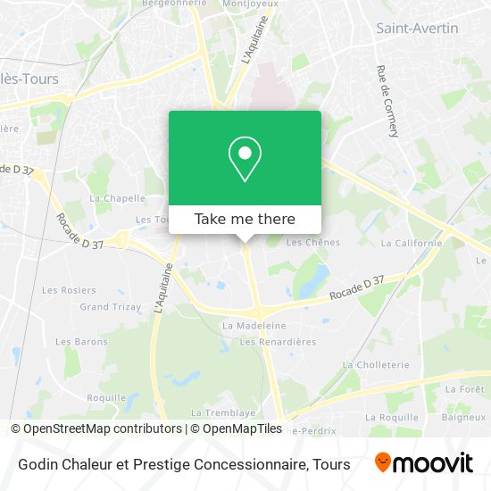 Godin Chaleur et Prestige Concessionnaire map