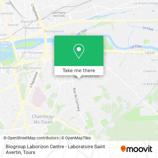 Biogroup Laborizon Centre - Laboratoire Saint Avertin map