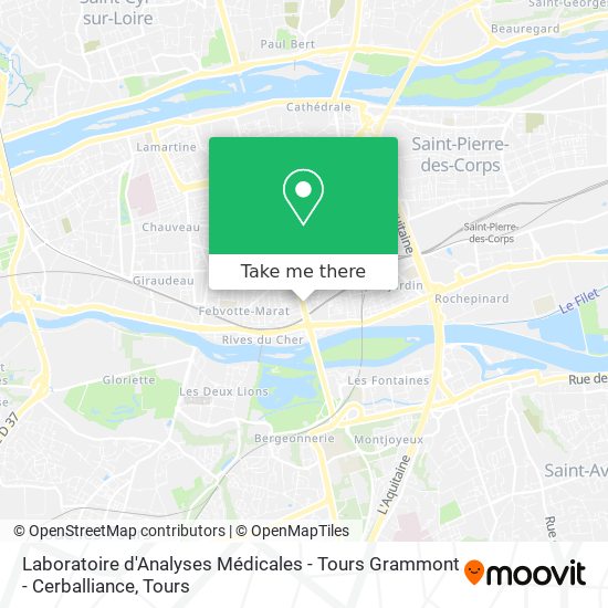 Laboratoire d'Analyses Médicales - Tours Grammont - Cerballiance map