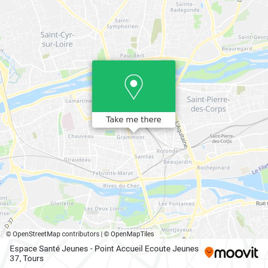 Espace Santé Jeunes - Point Accueil Ecoute Jeunes 37 map