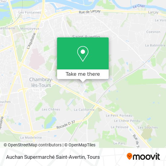 Auchan Supermarché Saint-Avertin map