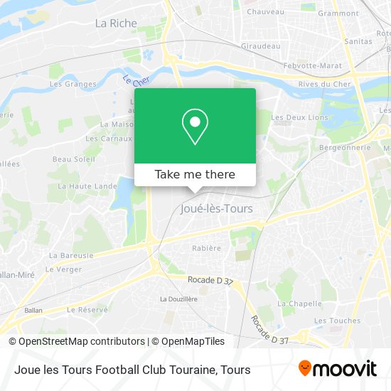 Mapa Joue les Tours Football Club Touraine