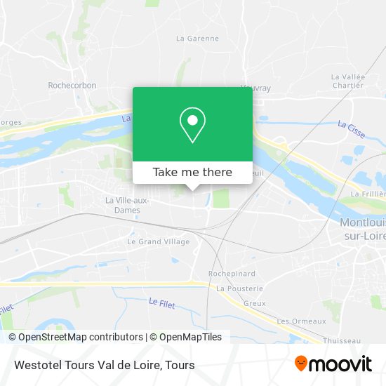 Westotel Tours Val de Loire map