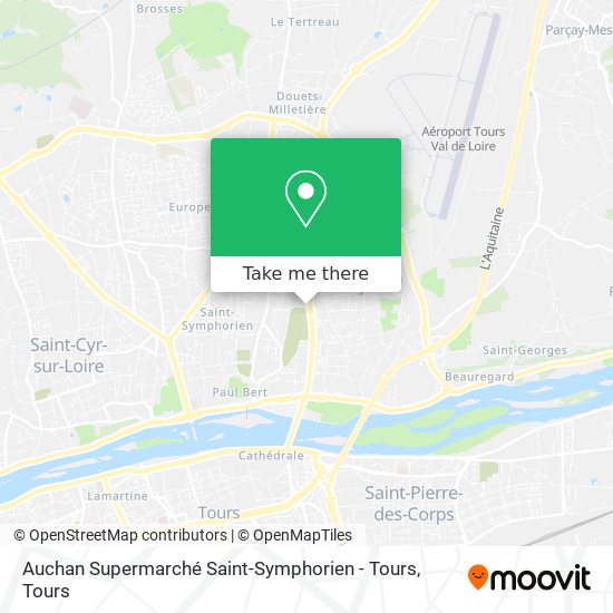 Mapa Auchan Supermarché Saint-Symphorien - Tours