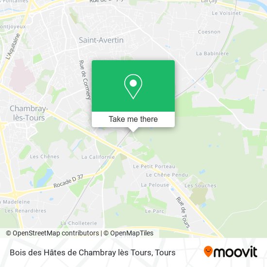 Mapa Bois des Hâtes de Chambray lès Tours