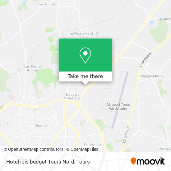 Hotel ibis budget Tours Nord map