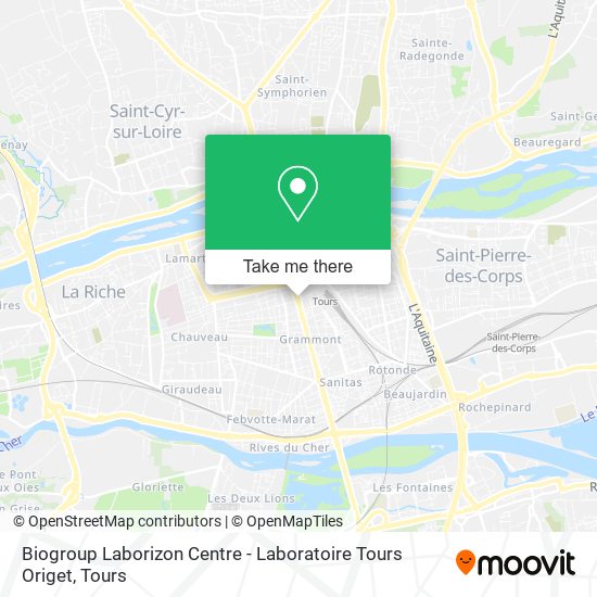 Biogroup Laborizon Centre - Laboratoire Tours Origet map