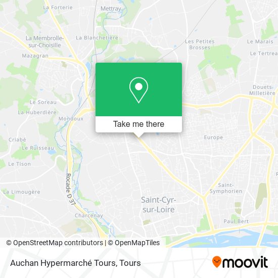 Auchan Hypermarché Tours map