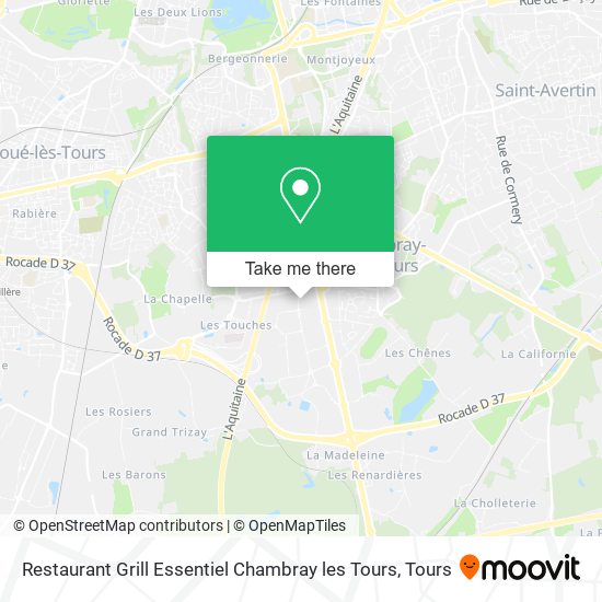 Restaurant Grill Essentiel Chambray les Tours map