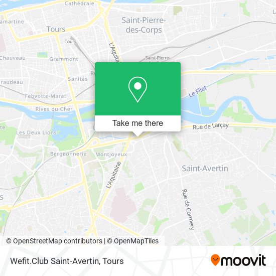 Mapa Wefit.Club Saint-Avertin