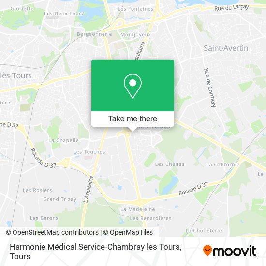 Harmonie Médical Service-Chambray les Tours map