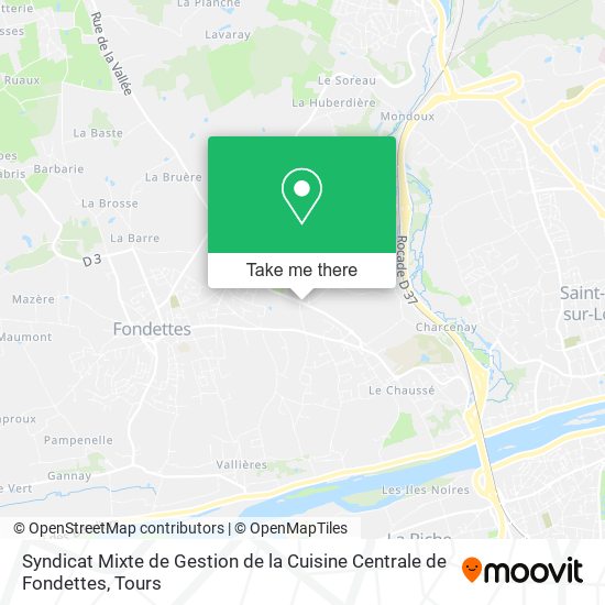 Syndicat Mixte de Gestion de la Cuisine Centrale de Fondettes map
