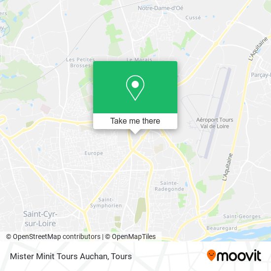 Mister Minit Tours Auchan map