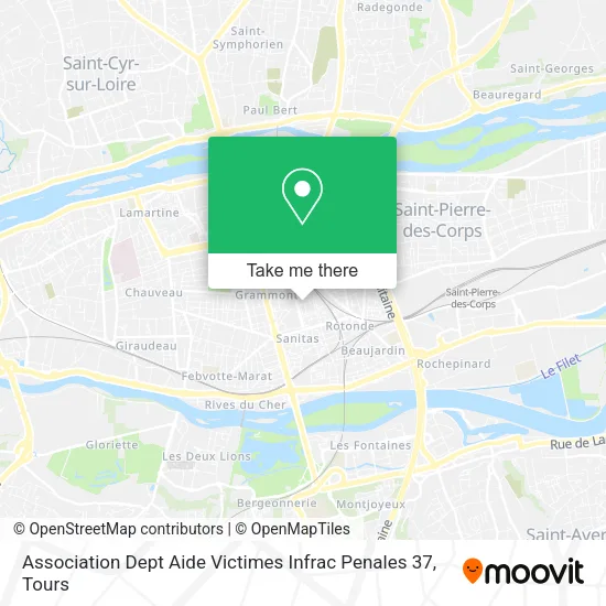 Association Dept Aide Victimes Infrac Penales 37 map