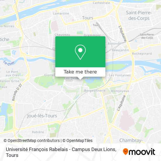 Université François Rabelais - Campus Deux Lions map