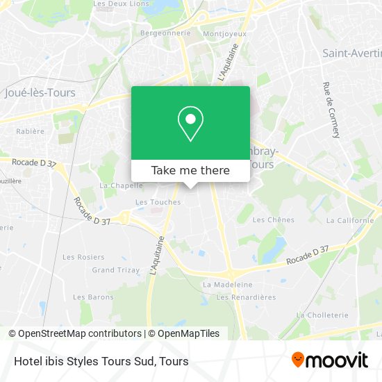 Hotel ibis Styles Tours Sud map
