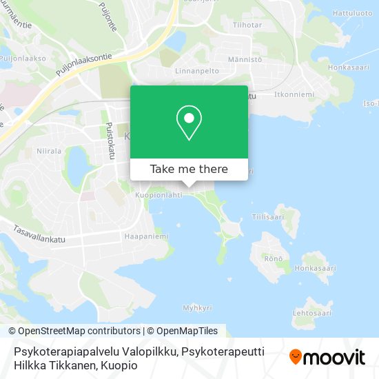 Psykoterapiapalvelu Valopilkku, Psykoterapeutti Hilkka Tikkanen map