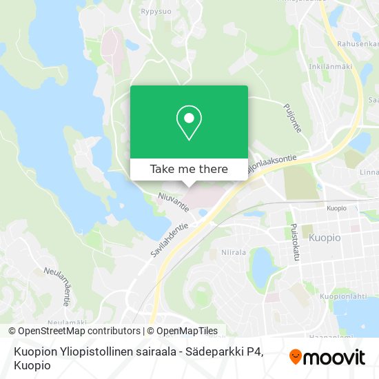 Kuopion Yliopistollinen sairaala - Sädeparkki P4 map