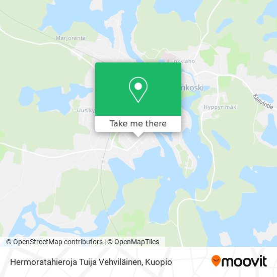 Hermoratahieroja Tuija Vehviläinen map