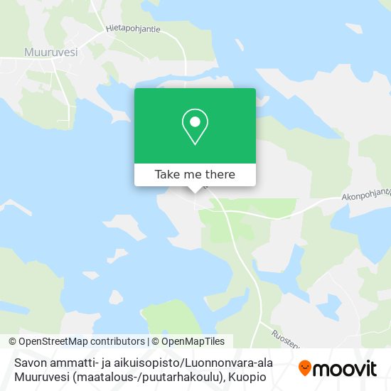 Savon ammatti- ja aikuisopisto / Luonnonvara-ala Muuruvesi (maatalous- / puutarhakoulu) map