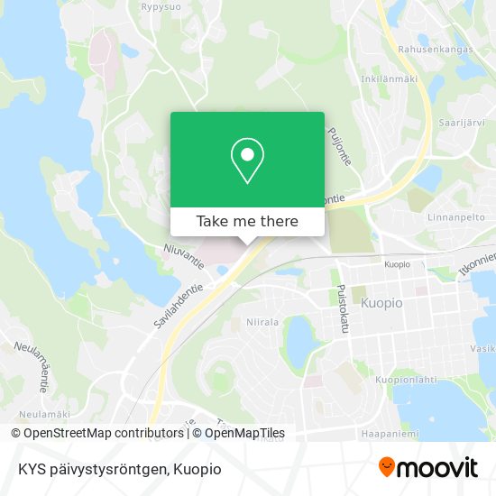 KYS päivystysröntgen map