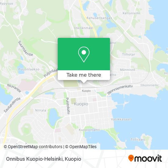 Onnibus Kuopio-Helsinki map