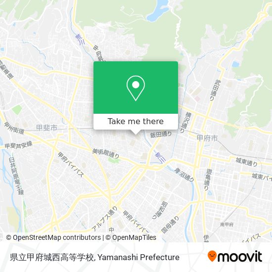 県立甲府城西高等学校 map