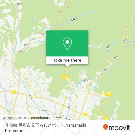昇仙峡 甲府市見下ろしスポット map