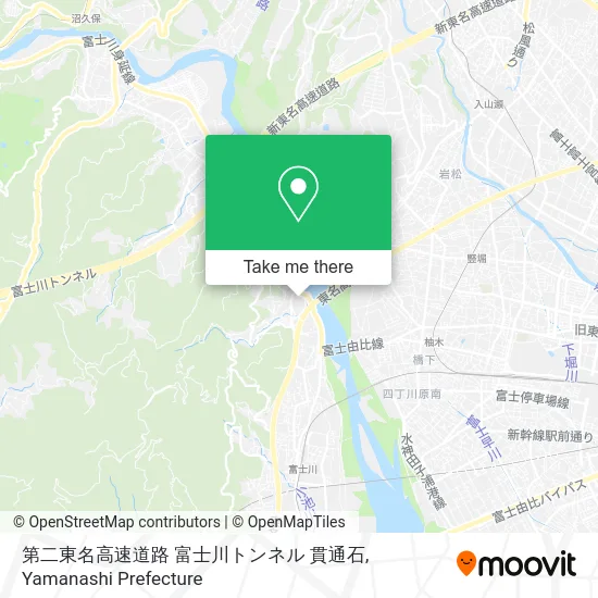 第二東名高速道路 富士川トンネル 貫通石 map