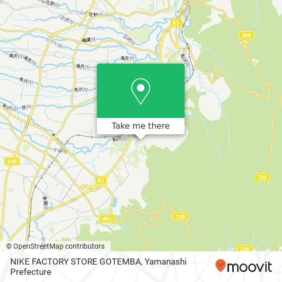 NIKE FACTORY STORE GOTEMBA map