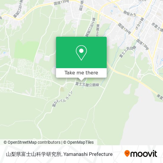 山梨県富士山科学研究所 map