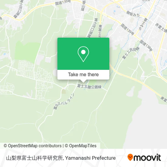 Yamanashi Prefectural Mount Fuji Scientific Research Institute map