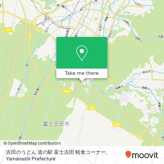 吉田のうどん 道の駅 富士吉田 軽食コーナー map