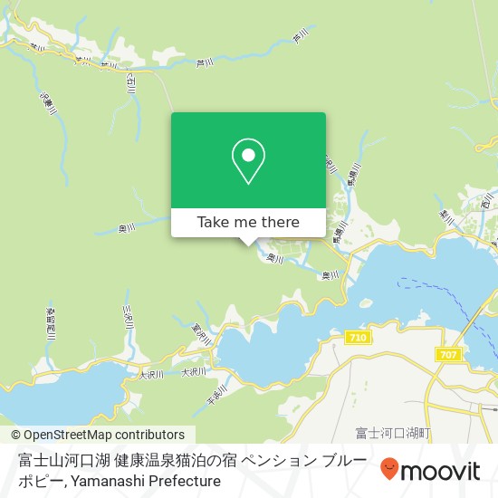 富士山河口湖 健康温泉猫泊の宿 ペンション ブルーポピー map