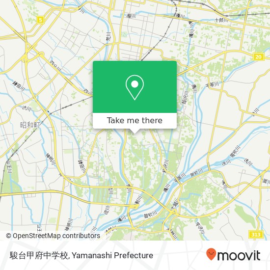 駿台甲府中学校 map