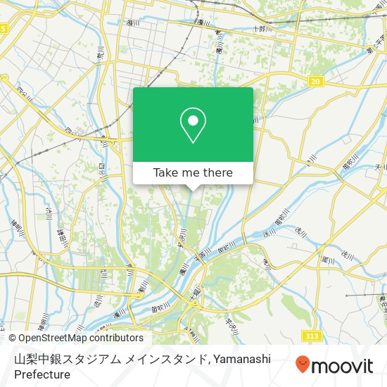 山梨中銀スタジアム メインスタンド map